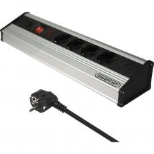 Сетевой фильтр настольный ЭНАРГИТ “серия Premium Silver” H05VV-F/ПВС 3х2,5, длина 3,0 метра, 4 розетки, оснащен быстрой зарядкой 1хUSB A + 1хUSB C , арт. ZL-G04KGDU2-325-3 предназначен для защиты электропитания и зарядки портативных устройств.Сетевой фильтр имеет 4 евро розетки и 2 usb, защищает электронную технику от короткого замыкания, перегрузок по току и импульсных помех.Компактный корпус выполнен из прочного огнестойкий пластик в алюминиевым профили, сетевой шнур и контакты розеток - из чистой меди и латуни.