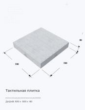 Тактильная плитка серая прямолинейные параллельные рифы 500х500х80