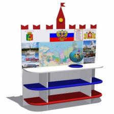 Патриотический уголок, 1200x300x1500 мм, цвет белый / синий / красный