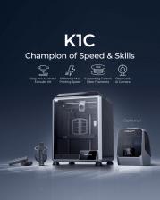 Creality 3D 3D принтер Creality K1C, размер печати 220х220х250mm, FDM, ABS/PLA/PETG/PET/TPU/PA/ASA/PC/PLA-CF/PA-CF/PET-CF, USB/WiFi, Al камера, воздухоочиститель, режим сна, цельнометаллический экструдер [1001060031]
