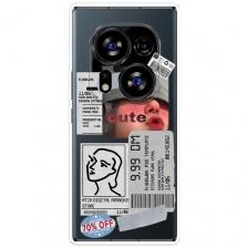 Чехол на Tecno Phantom X2 Pro / Техно Фантом Х2 Про с принтом Cute girl collage, прозрачный