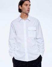 Рубашка свободного кроя из ткани с жатым эффектом