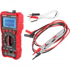 Мультиметр относится к многофункциональным электронным измерительным приборам. Изделие широко используется как в домашнем хозяйстве, мастерских, так и в лабораториях. Прибор имеет широкий ряд функций, оснащен цифровым дисплеем, на который выводятся результаты измерений, прост и удобен в обращении, а также защищен от перегрузки. Модель имеет прорезиненный корпус, подсветку, функцию запоминания данных. Функции: Измерение постоянного напряжения Измерение переменного напряжения Измерение постоянного тока Измерение переменного тока Измерение сопротивления Измерение емкости Измерение частоты Измерение температуры Диодный тест Транзисторный тест Прозвонка Проверка зуммера Тест NCV
