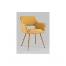 Стильный и мягкий кухонный стул имеет широкую эргономичную спинку и удобные подлокотники. Обивкой послужила высококачественная плотная рогожка. Ножки металлические с принтом под дерево.