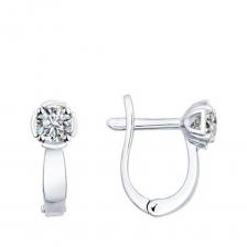 Серебряные серьги с фианитами и родированием