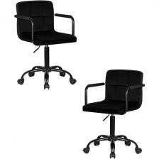 Набор 2 шт офисное кресло для персонала DOBRIN TERRY BLACK (черный велюр (MJ9-101)) Dobrin