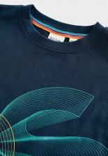 Футболка с принтом OVERSIZED SHORT SLEEVE ICONIC Paul Smith Junior, синий