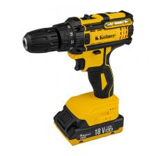 Дрель-шуруповерт аккумуляторный Kolner KCD 18LC 4610264003004 (18V UNI-M, 30 Нм, 2х1,5 Ач, зу, биты, кейс)
