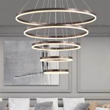SANDYHA Потолочная люстра LED 5 круглых светильников коричневый/золотой