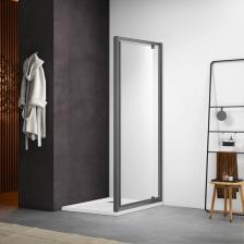 Душевая дверь в нишу AQUATEK AQ ARI PI 09020GM 90х200 см, профиль оружейная сталь, стекло прозрачное