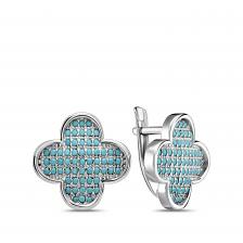 Серебряные серьги со шпинелью нано