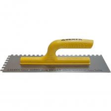 Зубчатая гладилка SERFA SMART с пластиковой ручкой используется для нанесения и разглаживания строительных смесей при ремонтных работах. Функциональная форма гладилки позволяет равномерно распределить смесь по поверхности. Полотно выполнено из качественной пружинной стали высокой прочности и не подвержено коррозии. Эргономичная рукоятка комфортна при работе.