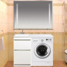 Тумба с раковиной Style Line Даллас 110 Люкс Plus напольная, белая L