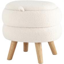 Пуф с ящиком Винни M тедди белый УТ000036431 Stool Group