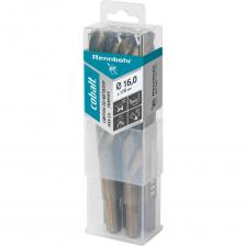 Сверло по металлу RENNBOHR COBALT PROM, HSS-Co, Р6М5К5. Сверла спиральные с цилиндрическим хвостовиком изготовлены из высококачественной быстрорежущей стали P6M5K5/HSS-CO с 5% содержанием кобальта, методом врезного шлифования из цельных, окончательно обработанных заготовок. Класс точности сверления отверстий повышенный — A1. Угол заточки вершины сверла 135°, наличие подточки перемычки на вершине сверла (Split Point), не требуют предварительного накернивания. Сверла из легированной стали с содержанием кобальта при длительном нагреве не меняют своих характеристик. Имеют крайне высокий срок службы. Применяются для сверления отверстий в нержавеющих сталях, жаропрочных и жаростойких сталях, легированных, высокопрочных конструкционных сталях на универсальном оборудовании, специальных станках с ЧПУ и автоматических линиях. Возможно сверление отверстия глубиной более 4 диаметров без вывода сверла для удаления стружки. Внимание, изображение товара может отличаться от реального! Верные параметры указаны в технических характеристиках товара.