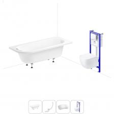 Комплексное предложение для обустройства ванной комнаты по специальной цене. Каждый элемент набора продуман и отвечает лучшим сантехническим решениям для ежедневного комфорта, максимальной гигиены и гарантирует надежный и безопасный монтаж. ВАННА ИЗ ЛИТЬЕВОГО АКРИЛА ОТ LAVINIA BOHO Акриловая ванна Art II производится в размере 170*72,5 см с лево- и правосторонним разворотом и сконструирована для установки в угол. В сочетании с лицевым экраном визуально выглядит как отдельностоящее изделие. Плотное примыкание бортиков к стене защищает от попадания брызг на пол при принятии душа, а мусор и мелкие предметы не скапливаются возле чаши. На широких угловых площадках можно размещать предметы гигиены на расстоянии вытянутой руки. Усиленный армированный корпус ванны отлично сохраняет форму и не деформируется при нагрузках и наполнении чаши горячей водой. ПРОЧНЫЕ ОПОРЫ ИЗ СТАЛИ Ванна монтируется на оригинальные стальные ножки и стабилизируется креплениями к стене. Конструкция надежно фиксирует чашу и равномерно распределяет динамическую нагрузку до 350 кг. Регулировка опор по высоте нивелирует перепады уровня пола на различных поверхностях. СИФОН С ПОВЫШЕННОЙ ФУНКЦИОНАЛЬНОСТЬЮ Автоматический слив-перелив Useful Extras от Wellsee с донным клапаном click-clack и съемной накладкой на перелив изготовлен из полипропилена повышенной прочности. Накладка на перелив и крышка донного клапана выполнены из латуни. Функция верхней очистки позволяет с легкостью устранять возможные засоры, а плоский гидрозатвор служит барьером для неприятных канализационных газов и занимает минимум места под ванной. ПОДГОЛОВНИК НА САМОКЛЕЯЩЕЙСЯ ЛЕНТЕ Подголовник на ванну от Wellsee из вспененного полиуретана с гелевой структурой гипоаллергенен и безопасен для здоровья человека. Благодаря волнообразной форме и высокой эластичности подушка мгновенно адаптируется к изгибам тела, равномерно распределяет нагрузку в шейно-воротниковой зоне. Поверхность изделия не впитывает влагу и запахи, что гарантирует высокий уровень гигиены и износостойкость при продолжительном контакте с водой. ПОДВЕСНОЙ УНИТАЗ LAVINIA BOHO СО 100% ОТКРЫТЫМ КРАЕМ Унитаз Lavinia Boho One в минималистичном дизайне — бестселлер поколения безободковой керамики из санфарфора. Гладкая беспористая поверхность обладает повышенной прочностью и износостойкостью, не скапливает грязь и сокращает рост бактерий. Чаша Rimless со скрытым креплением качественно омывается с первого смыва без брызг и обеспечивает 100% гигиеничность и простоту в уходе за изделием. При мощном каскадном смыве выделения сразу попадают в воду и блокируются жидкостью, минимизируя распространение неприятных запахов. БЫСТРОСЪЕМНОЕ СИДЕНЬЕ С КРЫШКОЙ Эргономичная форма сиденья позволяет с удобством расположиться людям разного возраста и комплекции. Благодаря встроенным в петли демпферам сиденье с крышкой опускаются мягко и бесшумно. Установить или снять сиденье можно всего за несколько секунд одним нажатием. Конструкция выдерживает нагрузку до 400 кг и имеет более 100.000 циклов открывания/закрывания. Сиденье из дюропласта гипоаллергенно и полностью безопасно при контакте с кожей человека. УНИВЕРСАЛЬНАЯ ИНСТАЛЛЯЦИЯ С БЕСШОВНЫМ БАЧКОМ Инсталляционная система Lavinia Boho Relfix с универсальным креплением позволяет производить не только стандартный «прямой» монтаж рамы к стене, но и осуществлять «поворотный» монтаж, вплоть до установки в угол помещения. Цельнолитой бачок системы изготовлен из долговечного полимерного материала HDPE и изолирован от конденсационной влаги. Все соединительные элементы бачка для подключения инсталляции к трубопроводу изготовлены из латуни. ДИСПЕНСЕР ДЛЯ ДЕЗОДОРАЦИИ Дозатор для дезинфицирующих средств устанавливается в бачок инсталляционной системы RelFix и поддерживает гигиену унитаза, аромат свежести в туалетной комнате. Благодаря точной подгонке резервуара под туалетные блоки при каждом смыве с водой поступает одинаковое количество дезинфицирующего средства, которое равномерно распределяется по чаше унитаза. УЛЬТРАТОНКАЯ КЛАВИША СМЫВА Ультратонкий монтаж панели смыва сохраняет эстетику всей конструкции, а также об