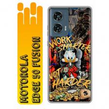 Чехол для Motorola Edge 50 Fusion с принтом Дональд Дак Деньги (Моторола Эдж 50 Фьюжн)