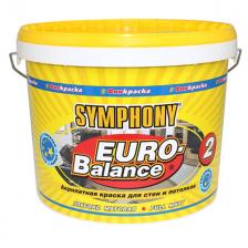 краска в/д SYMPHONY Euro-balance 2 база А глубоко матовая 9л белая, арт.9039