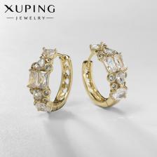 Серьги кольца XUPING императрица, яркие, белые, золоте
