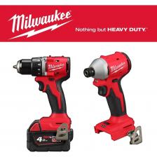 Аккумуляторная дрель-шуруповерт Milwaukee M18 BLDDRC-402C 4933492834 Компактная бесщеточная дрель - шуруповерт длиной всего 145 мм для лучшего доступа в ограниченном пространстве Продвинутый 13 мм металлический патрон обеспечивает надежный захват аксессуаров 60.5 Нм крутящий момент - лучшее соотношение мощности к размеру Полностью металлическая двухсторонняя клипса позволяет легко и быстро повесить инструмент на ремень Встроенные светодиодная подсветка и указатель уровня заряда аккумулятора Бесщёточный двигатель MILWAUKEE® POWERSTATE™, аккумуляторы REDLITHIUM™ и интеллектуальная электроника REDLINK PLUS™ обеспечивают превосходные мощность, время работы и срок службы Универсальная аккумуляторная система: работает со всеми аккумуляторами MILWAUKEE® M18™ Оптимизированная скорость для более быстрого сверления и заворачивания (0–550/0–1700 об/мин) Аккумуляторный винтоверт Milwaukee M18 BLIDR-0X 4933492842 Бесщеточный импульсный винтоверт длиной всего 112 мм идеально подходит для работы в ограниченном пространстве Бесщеточный двигатель обеспечивает крутящий момент 190 Нм, 3600 об/мин и 4900 уд/мин Milwaukee® DRIVE CONTROL™ позволяет пользователю выбирать между тремя различными настройками скорости и крутящего момента для большей универсальности применений инструмента Простая и быстрая смена бит одной рукой Полностью металлические редуктор и шестерни обеспечивают максимальную прочность и передачу крутящего момента Встроенные светодиодная подсветка и указатель уровня заряда аккумулятора Полностью металлическая двухсторонняя клипса позволяет легко и быстро повесить инструмент на ремень Бесщёточный двигатель MILWAUKEE® POWERSTATE™, аккумуляторы REDLITHIUM™ и интеллектуальная электроника REDLINK PLUS™ обеспечивают превосходные мощность, время работы и срок службы Универсальная аккумуляторная система: работает со всеми аккумуляторами MILWAUKEE® M18™