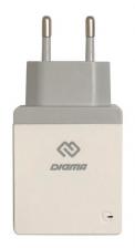 Сетевая зарядка Digma DGWC-2U-3A-WG 3A, белый