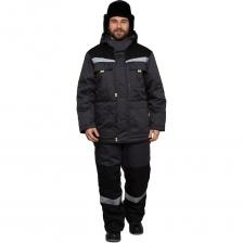 Костюм мужской утеплённый "Профессионал 2" обеспечит комфорт и удобство при работе в холодное время года благодаря качественным используемым материалам и функциональному крою. Рабочий зимний костюм предназначен для защиты от общепроизводственных загрязений при пониженных температурах (относится ко 2 классу защиты — III климатическому поясу (регион II). Наличие светоотражающих элементов обеспечит дополнительную защиту в условиях плохой видимости. Куртка: прямого силуэта с удлинённой спинкой, с притачной утеплённой подкладкой, с застёжкой на двухзамковую молнию с утеплённой ветрозащитной планкой сверху молнии на левом борту и дополнительной ветрозащитной планкой под молнией на правом борту. Капюшон: съёмный, с притачной утеплённой подкладкой, застёгивается на контактную ленту. На центральной части настрочена СОП шириной 50 мм, а также расположен хлястик с креплением на ленту контактную для возможности регулировки глубины капюшона.. Полукомбинезон: отрезной по линии талии, с притачной утеплённой подкладкой, с центральной застёжкой на двухзамковую молнию, закрытую планкой и косой вставкой по передним половинкам полукомбинезона. Карманы. Куртка: верхние накладные карманы с клапанами на контактной ленте, нижние двойные карманы с клапанами, внутренний карман на контактной ленте расположен слева. Полукомбинезон: на левом нагруднике накладной карман; боковые карманы; на правой задней половинке накладной карман.