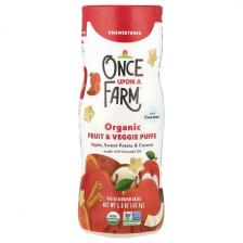 Once Upon A Farm, Органические фруктовые и вегетарианские батончики, краулер, яблоко, батат и кокос с корицей, несладкий, 42,5 г (1,5 унции)