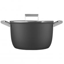 Кастрюля с крышкой Smeg 7,7 л, черная (CKFC2611BLM)