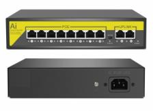Hiseeu X1010B - 10-портовый настольный 100Mbps коммутатор с 8 портами РоE 120W (SW-POE-8)