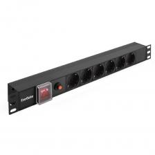 EXEGATE Блок розеток ServerPro PDU-19H605 Al-6S-C14-SW-O, 19",1U,алюм, 6Schuko, С14, защ перегр [EX280830RUS]