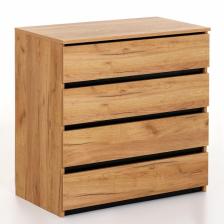 Комод напольный для вещей «Клик Мебель. Бейрут», 802x430x800 мм, цвет дуб золотой/чёрный