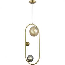 Подвесной светильник ST Luce Sphere SL1515.303.02 Латунь/Янтарный,Дымчатый G9 2*5W 4000K шарики