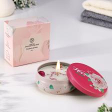 Ароматическая свеча в банке «Свежие цветы», из соевого воска с сухоцветом, 3x8.5 см, 110 г