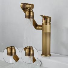 Смеситель для раковины ELLEN HOMEDECOR античная бронза керамический палубный