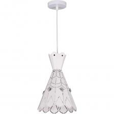 Подвесная люстра De Fran Е27 220В 1x60Вт белый+ кристаллы, SP5-881 WT+WT