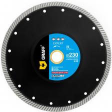 Профессиональный алмазный диск 230x10х1,8х25,4/22,23 мм GRAFF серии Expert для резки керамогранита, гранита, мрамора и керамической плитки. Специальная форма режущей кромки позволяет получить более ровный и быстрый рез для таких твердых материалов как гранит и природный камень. Круги данного типа могут применяться для резки природного и искусственного камня, а также керамической плитки.Толщина сегмента 1,8 мм, что позволяет делать сверхтонкий рез. Центральная часть диска имеет утолщение, что придает дополнительную прочность при очень тонком резе.Параметры алмазного диска: 230 мм - диаметр диска, 25,4/22,23 мм - посадочный диаметр, 10 мм - высота режущего алмазного сегмента, 1,8 – толщина режущего сегмента.Допустимая рабочая частота – 6600 об/мин.Диск может самозатачиваться за счет стирания слоя алмазной крошки во время работы. Для заточки необходимо сделать 2-3 реза по кремнию или абразивному камню.