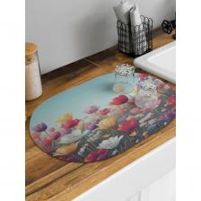 Коврик для сушки посуды 58x38 см. поддержит порядок и станет элементом декора на вашей кухне. Многофункциональная сушка для посуды настольная с резиновой и противоскользящей основой делает его водонепроницаемым и нескользящим. Резиновый коврик - это хороший выбор для сушки мокрой посуды. Он прочный и термостойкий, устойчив к воде и моющим средствам. Чудо сушилку используют для сушки тарелок, столовых приборов, детских бутылочек, мокрых фруктов, овощей и зелени. Его можно использовать для шкафчика и ящика. Универсальный кухонный коврик под посуду безопасен для здоровья и гипоаллергенный. Подстилка овальной формы подойдет под миски ваших домашних питомцев, быстро впитывает пролитую воду и высыхает. Впитывающая эко сушилка может заменить полотенце для сушки посуды, силиконовые и eva коврики, коврики из микрофибры. При распаковке изделия может присутствовать незначительный запах, связанный с производственными особенностями. Яркость рисунка может отличаться от изображения на сайте. Допустимо отклонение в размерах +- 2 см.