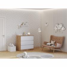 Комод с ящиками Polini kids Simple 1980, 804x505x797 мм, цвет дуб крафт золотой/белый