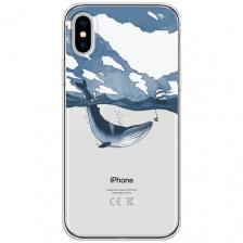Чехол на Apple iPhone X / Айфон X с принтом Большой кит, прозрачный