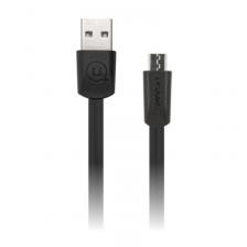 Дата-кабель USB - micro USB, U2 плоский (черный)