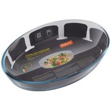 Форма для запекания Mallony CRISTALLINO, 3 л, овальная, боросиликатное стекло (005565)