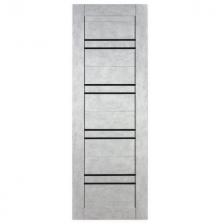 полотно дверное Дифорд ДК-6 Бетон натуральный чёрное стекло 200х60см ПВХ