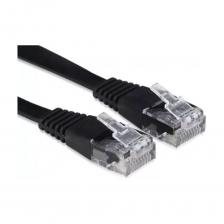 Плоский черный патч-корд Ripo UTP4 CAT 6 RJ45-RJ45 с оболочкой из PVC имеет длину 5 м. Он представляет собой отрезок кабеля с зафиксированными на каждом конце разъемами типа RJ45. Изделие широко используется при построении СКС, позволяет легко и быстро осуществлять подключение различных сетевых устройств. Благодаря надежным фиксаторам удается сформировать устойчивое разъемное соединение высокого качества. Представленный в каталоге монтажный шнур отличается гибкостью и прочностью. Внешняя поливинилхлоридная оплетка делает его устойчивым к внешним воздействиям, обеспечивает дополнительную защиту от механических повреждений.