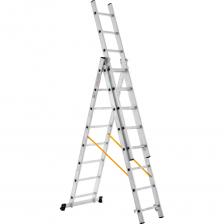 Профессиональная трехсекционная лестница Inforce ЛП-03-18 представляет собой надежное и удобное решение для выполнения работ на высоте. Изготовленная из алюминия, она сочетает в себе легкость и прочность, что обеспечивает удобство транспортировки и устойчивость при эксплуатации. Лестница имеет рабочую высоту до 6,11 метров. Максимальная рабочая нагрузка составляет 150 кг. Ширина лестницы 480 мм обеспечивает комфорт и безопасность при подъеме и спуске. Компактные размеры в сложенном состоянии (239х48х21,5 см) позволяют легко хранить и транспортировать лестницу. 