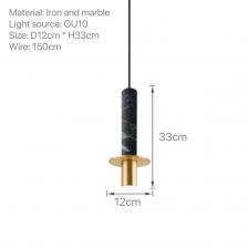 Подвесной мраморный светильник
