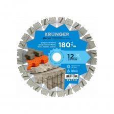 Сегментный алмазный диск по армированному бетону Диск алмазный сегментный по армированному бетону Bullet 180x22.2 мм Kronger B200180B