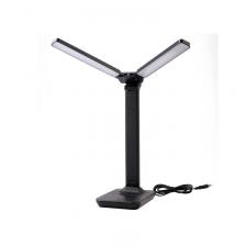 Ultraflash UF-819 C02 черный (Led, светильник настольный, 12Вт, 6000К, 3ур.яркости, 2 плафона, кожа), цена за 1 шт.