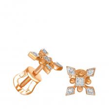 Серьги-пусеты из золота с бриллиантами