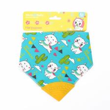 Нагрудник-бандана/слюнявчик для кормления M&B «Крутышка» непромокаемый с прорезывателем, на кнопке