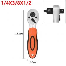 Krachtige 72 зубца мини-ключ с двойной головкой и прямой ручкой с трещоткой легкий 2-в-1 торцевой ключ 3-в-1 ручной инструмент